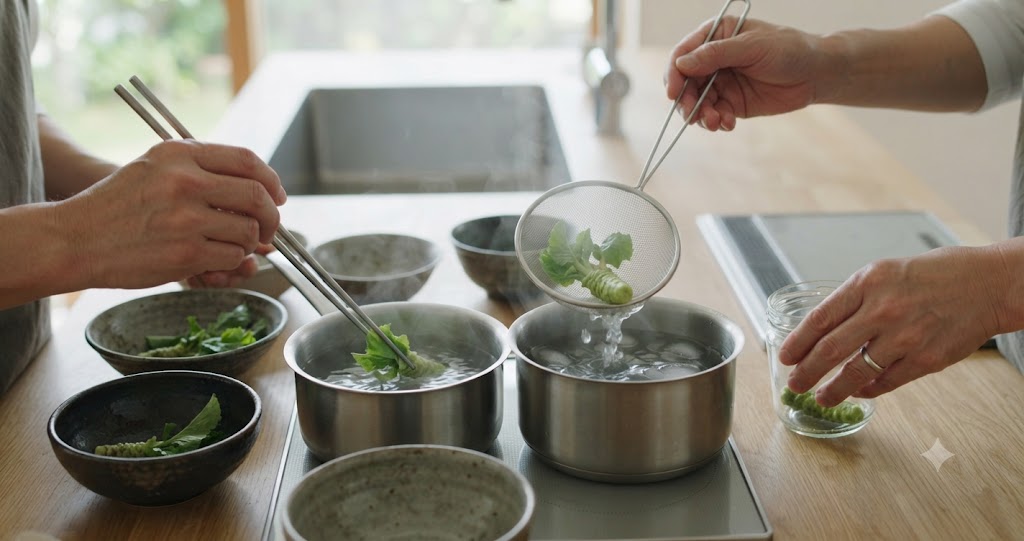 葉わさびの辛味の出し方を表すイメージ画像