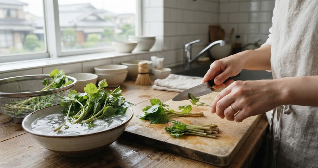四角豆の下ごしらえを表すイメージ画像